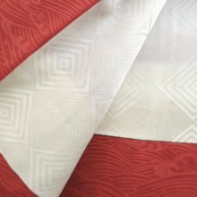 Load image into Gallery viewer, Haori Jacket Vintage(1950-1980) Vermillion Crane Birds Curling Wave Silk #10607C2