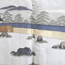 Load image into Gallery viewer, Men's Haori Vintage(1950-1980) Black Landscape Habutae Silk #10643C4