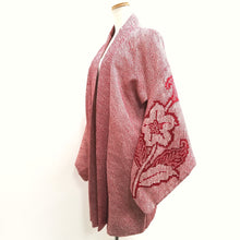 Load image into Gallery viewer, Haori Jacket Vintage(1950-1980) Red Full Shibori Flower Silk #10237E2