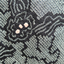 Load image into Gallery viewer, Haori Jacket Vintage(1950-1980) Black Shibori Flower Silk #10597C2