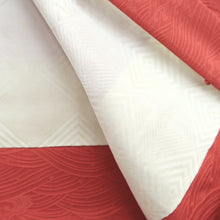 Load image into Gallery viewer, Haori Jacket Vintage(1950-1980) Vermillion Crane Birds Curling Wave Silk #10607C2