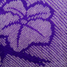 Load image into Gallery viewer, Haori Jacket Vintage(1920-1950) Blueish Purple Shibori Leaves Silk #11057A3