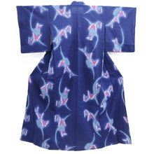 Load image into Gallery viewer, Yukata Vintage(1950-1980) Blue Butterfly Cotton #10480A5