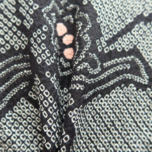Load image into Gallery viewer, Haori Jacket Vintage(1950-1980) Black Shibori Flower Silk #10597C2