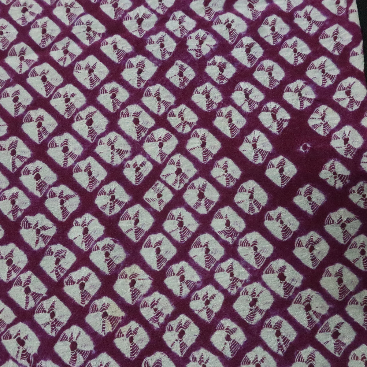 KK1520A2 Silk Kimono Fabric Vintage(1920-1950) Shibori Purple 46.1