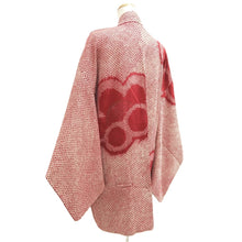 Load image into Gallery viewer, Haori Jacket Vintage(1920-1950) Light Red Shibori Plum blossom Silk #11038A3