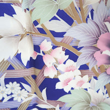 Load image into Gallery viewer, Kimono Blue Pale Pink Sakura Branch Hand painted Silk #9660J2