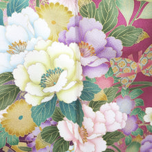 Load image into Gallery viewer, Furisode Magenta Peony Bird Silk #9681J3