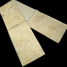 Load image into Gallery viewer, Fukuro Obi Gold Silver Bird Plum blossom Pine Tree Silk BB308V8