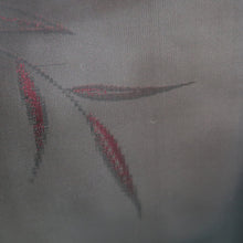 Load image into Gallery viewer, Haori Jacket Vintage(1950-1980) Black Wine red Sheer Botanical Silk #10909E5