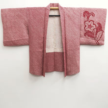 Load image into Gallery viewer, Haori Jacket Vintage(1950-1980) Red Full Shibori Flower Silk #10237E2