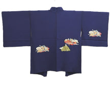 Load image into Gallery viewer, Haori Jacket Vintage(1950-1980) Navy Heian Princess Silk #10618C3