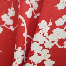 Load image into Gallery viewer, Juban Vintage(1920-1950) Red Plum blossom Silk #10370F4
