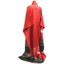 Load image into Gallery viewer, Furisode Red Butterfly Cherry Blossom Silk #10307E5