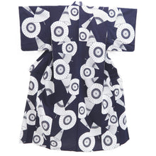 Load image into Gallery viewer, Yukata Vintage(1950-1980) Navy White Bangasa Umbrella Cotton #10489B1