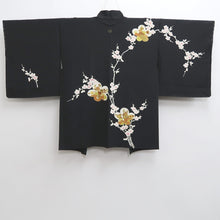 Load image into Gallery viewer, Haori Jacket Vintage(1950-1980) Black Plum blossom Branch Silk #10162D4