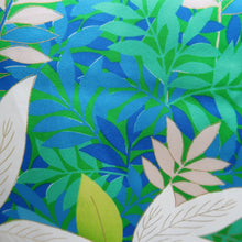 Load image into Gallery viewer, Furisode White Blue Green Plants Silk #10317F1
