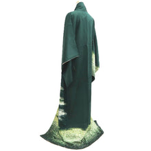 Load image into Gallery viewer, Kimono Vintage(1950-1980) Green Rippling water Silk #10782D4