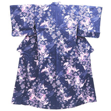 Load image into Gallery viewer, Yukata Midnight blue Butterfly Cotton #10752D3