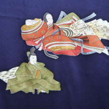 Load image into Gallery viewer, Haori Jacket Vintage(1950-1980) Navy Heian Princess Silk #10618C3