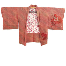 Load image into Gallery viewer, Haori Jacket Vintage(1950-1980) Red Full Shibori Peony Silk #10928F1