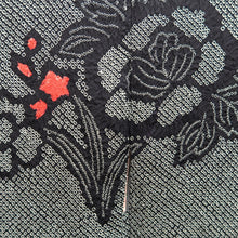 Load image into Gallery viewer, Haori Jacket Vintage(1950-1980) Black Shibori Peony Silk #9902B4