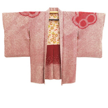 Load image into Gallery viewer, Haori Jacket Vintage(1920-1950) Light Red Shibori Plum blossom Silk #11038A3
