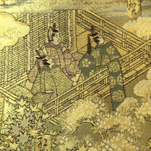 Load image into Gallery viewer, Fukuro Obi Gold Samurai Heian Period Aristocrats Silk BB346W1
