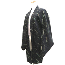 Load image into Gallery viewer, Haori Jacket Vintage(1950-1980) Black Gold Abstract art Silk #10117D2