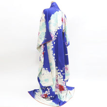 Load image into Gallery viewer, Furisode Vintage(1950-1980) Blue Rose Tall Silk #9609H4