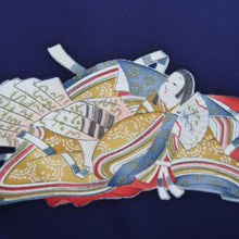 Load image into Gallery viewer, Haori Jacket Vintage(1950-1980) Navy Heian Princess Silk #10618C3