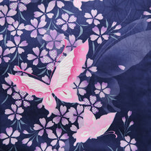 Load image into Gallery viewer, Yukata Midnight blue Butterfly Cotton #10752D3