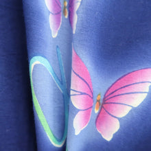 Load image into Gallery viewer, Yukata Vintage(1950-1980) Blue Butterfly Cotton #10480A5