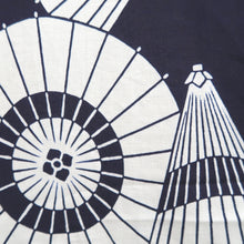 Load image into Gallery viewer, Yukata Vintage(1950-1980) Navy White Bangasa Umbrella Cotton #10489B1