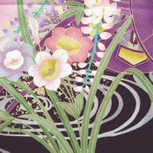 Load image into Gallery viewer, Furisode Magenta Peony Bird Silk #9681J3