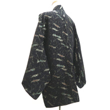 Load image into Gallery viewer, Haori Jacket Vintage(1950-1980) Black Gold Abstract art Silk #10117D2