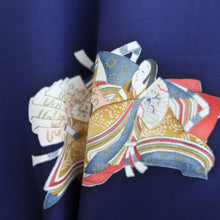 Load image into Gallery viewer, Haori Jacket Vintage(1950-1980) Navy Heian Princess Silk #10618C3