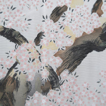 Load image into Gallery viewer, Men's Haori Vintage(1950-1980) Black Habutae Cherry Blossom Silk #9985C2