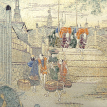 Load image into Gallery viewer, Fukuro Obi Beige Gold Edo Tokaido Silk BB315V8