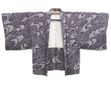 Load image into Gallery viewer, Haori Jacket Vintage(1950-1980) Purple Shibori Wave Silk #10598C2