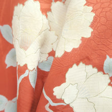 Load image into Gallery viewer, Haori Jacket Vintage(1920-1950) Vermillion Floral pattern Silk #11047A3