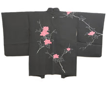 Load image into Gallery viewer, Haori Jacket Black Flower Branch Silk #10818E1