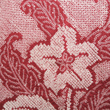 Load image into Gallery viewer, Haori Jacket Vintage(1950-1980) Red Full Shibori Flower Silk #10237E2