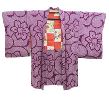 Load image into Gallery viewer, Haori Jacket Vintage(1920-1950) Purple Shibori Floral pattern Karakusa Silk #11058A3