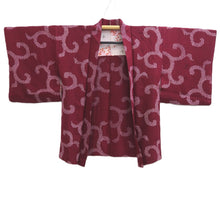 Load image into Gallery viewer, Haori Jacket Vintage(1950-1980) Wine red Shibori Karakusa Silk #11018A2