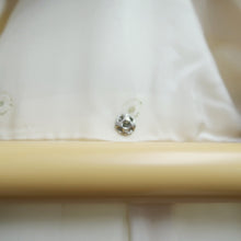 Load image into Gallery viewer, Furisode Vintage(1950-1980) White Gold Green Embroidery Chrysanthemum Bamboo Silk #10547B3