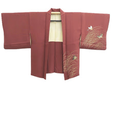 Load image into Gallery viewer, Haori Jacket Reddish Brown Butterfly Silk #10949F2