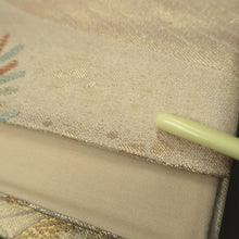 Load image into Gallery viewer, Fukuro Obi Gold Crane Birds Silk BB339V9