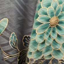 Load image into Gallery viewer, Furisode Reddish Brown Gray Gold Chrysanthemum Silk #9711J5