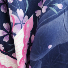 Load image into Gallery viewer, Yukata Midnight blue Butterfly Cotton #10752D3